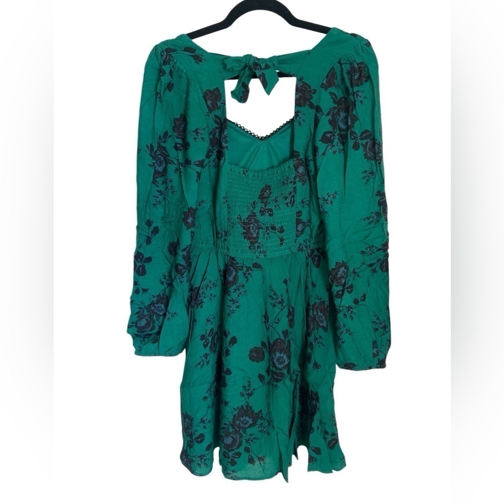 Band of the Free Gothic Emerald Black Whimsigoth Bohemian Sweetheart Dress L - Picture 4 of 9